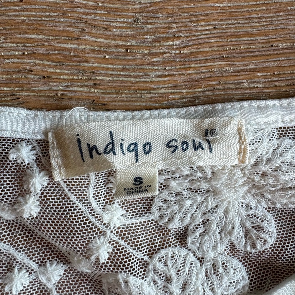 Indigo Soul Cream Ruffled Blouse - Picture 2 of 2